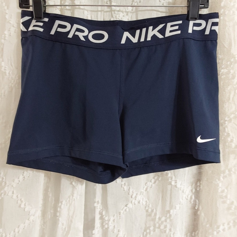 Nike Pro Women 3 Inch Training Shorts Obsidian Navy Blue CZ9857-451 Large